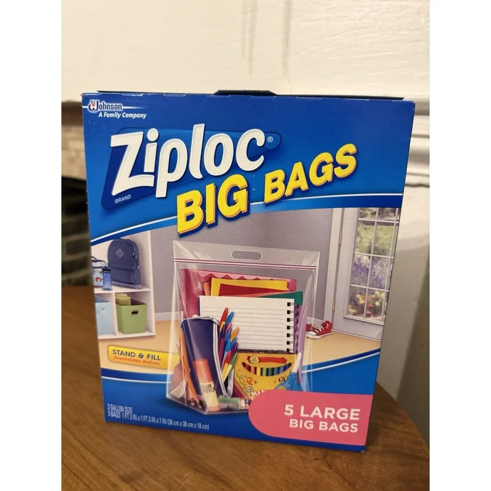 Ziploc‎ Big Bags Large Size 3-Gallon Heavy Duty Zipper Storage 15